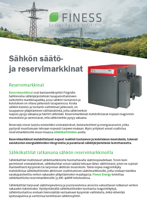 Reservimarkkinat Finess Energy Oy